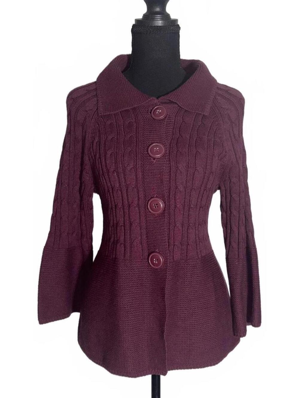 Vintage Croft & Barrow, Plum Petite Cardigan, Size PS
